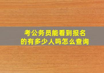 考公务员能看到报名的有多少人吗怎么查询