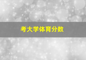 考大学体育分数