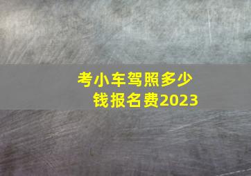 考小车驾照多少钱报名费2023