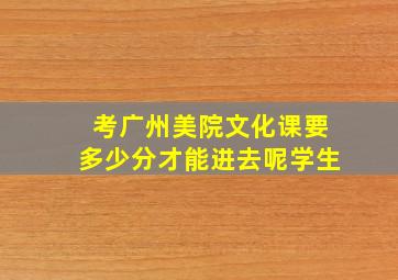 考广州美院文化课要多少分才能进去呢学生