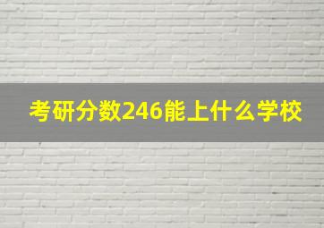 考研分数246能上什么学校