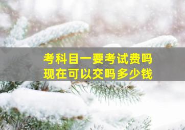 考科目一要考试费吗现在可以交吗多少钱