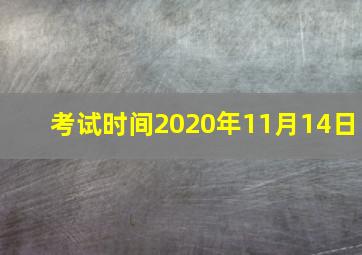 考试时间2020年11月14日