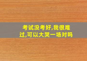 考试没考好,我很难过,可以大哭一场对吗