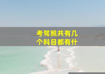 考驾照共有几个科目都有什