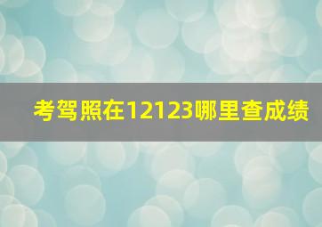 考驾照在12123哪里查成绩