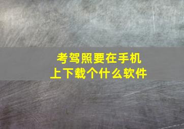 考驾照要在手机上下载个什么软件