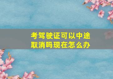 考驾驶证可以中途取消吗现在怎么办