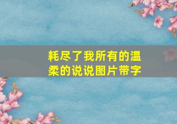 耗尽了我所有的温柔的说说图片带字