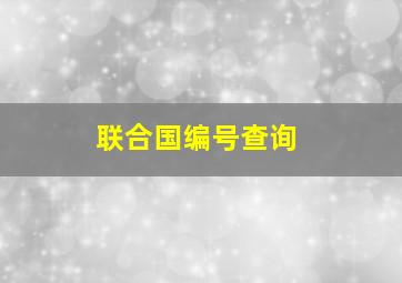 联合国编号查询