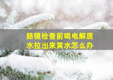 肠镜检查前喝电解质水拉出来黄水怎么办