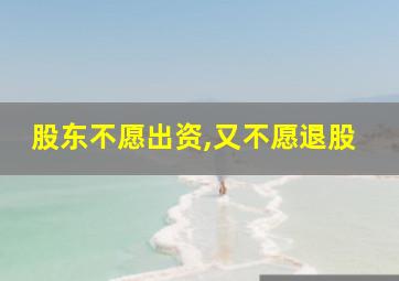 股东不愿出资,又不愿退股