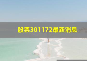 股票301172最新消息