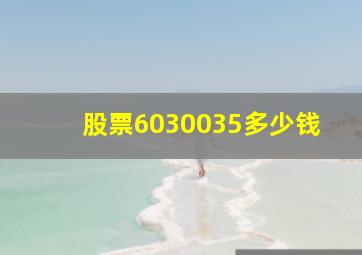 股票6030035多少钱