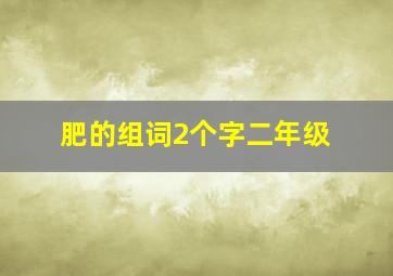 肥的组词2个字二年级