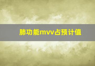 肺功能mvv占预计值