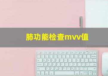 肺功能检查mvv值