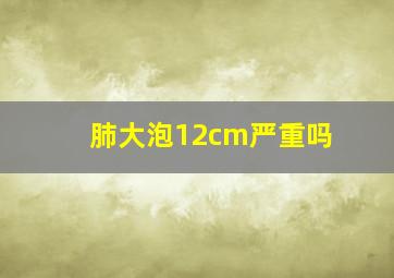 肺大泡12cm严重吗