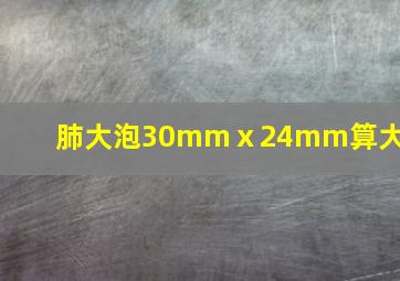 肺大泡30mmⅹ24mm算大吗