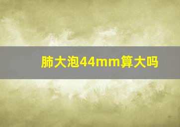 肺大泡44mm算大吗