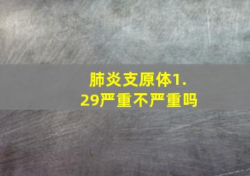 肺炎支原体1.29严重不严重吗