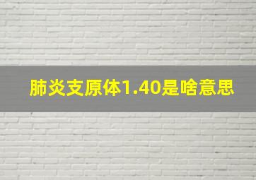 肺炎支原体1.40是啥意思