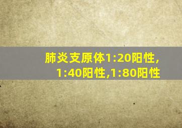 肺炎支原体1:20阳性,1:40阳性,1:80阳性