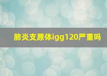 肺炎支原体igg120严重吗