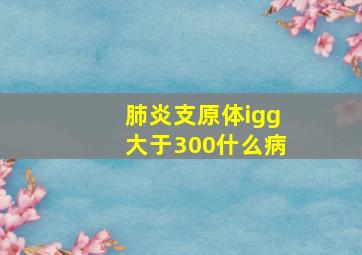 肺炎支原体igg大于300什么病