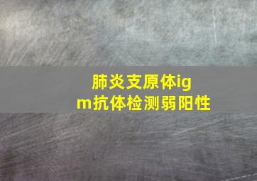 肺炎支原体igm抗体检测弱阳性