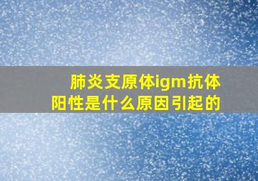 肺炎支原体igm抗体阳性是什么原因引起的