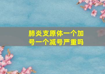 肺炎支原体一个加号一个减号严重吗