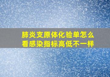 肺炎支原体化验单怎么看感染指标高低不一样