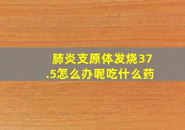 肺炎支原体发烧37.5怎么办呢吃什么药