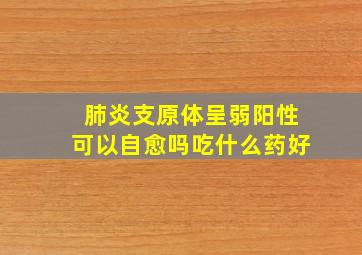 肺炎支原体呈弱阳性可以自愈吗吃什么药好