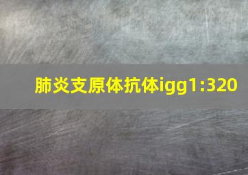 肺炎支原体抗体igg1:320