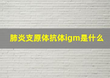 肺炎支原体抗体igm是什么