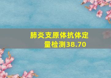 肺炎支原体抗体定量检测38.70