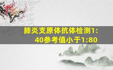 肺炎支原体抗体检测1:40参考值小于1:80