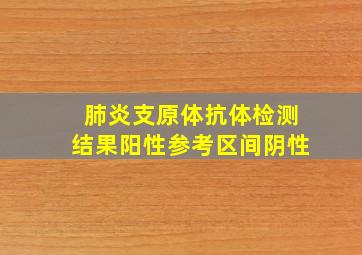 肺炎支原体抗体检测结果阳性参考区间阴性