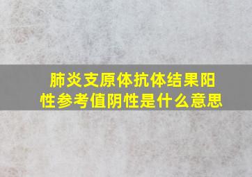 肺炎支原体抗体结果阳性参考值阴性是什么意思