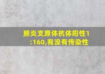 肺炎支原体抗体阳性1:160,有没有传染性