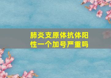 肺炎支原体抗体阳性一个加号严重吗