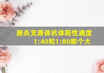 肺炎支原体抗体阳性滴度1:40和1:80那个大