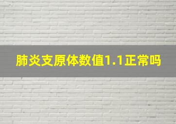 肺炎支原体数值1.1正常吗