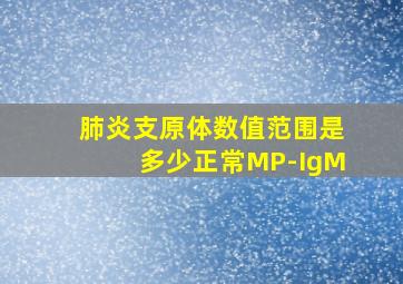 肺炎支原体数值范围是多少正常MP-IgM