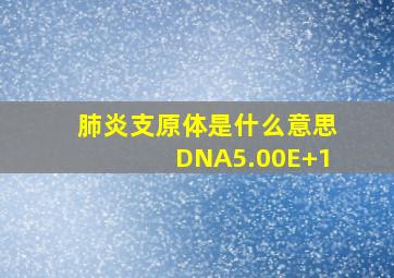 肺炎支原体是什么意思DNA5.00E+1