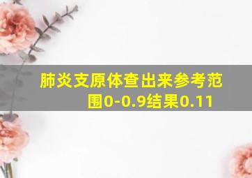 肺炎支原体查出来参考范围0-0.9结果0.11