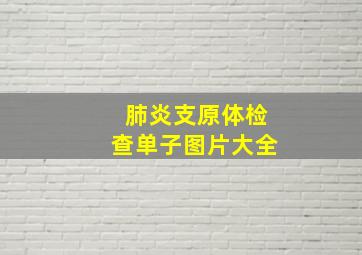 肺炎支原体检查单子图片大全