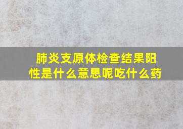 肺炎支原体检查结果阳性是什么意思呢吃什么药